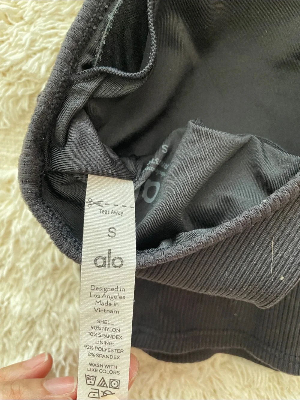 ALO Yoga Black Ribbed Racerback Crop Top goddess cropped size small